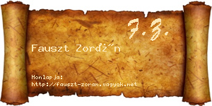 Fauszt Zorán névjegykártya